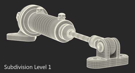 Anodized Hydraulic Cylinder D Model Ds C D Fbx Ma Obj