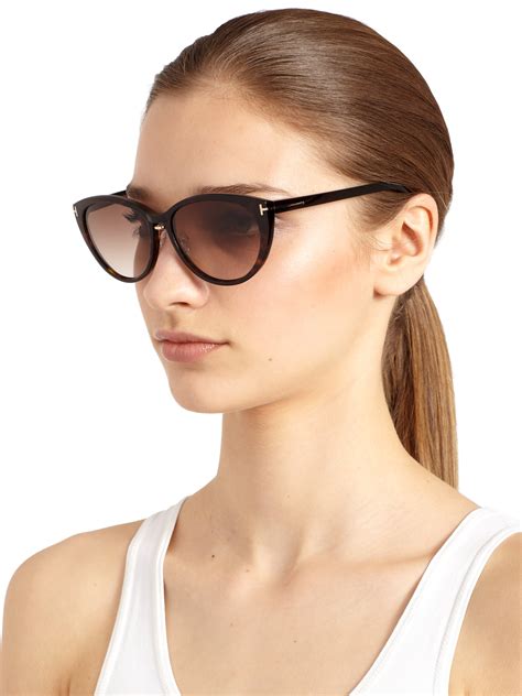 Tom Ford Gina Cats Eye Sunglasses In Brown Lyst