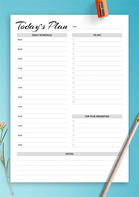 Printable Daily Planner Templates Free In Wordexcelpdf Free Daily