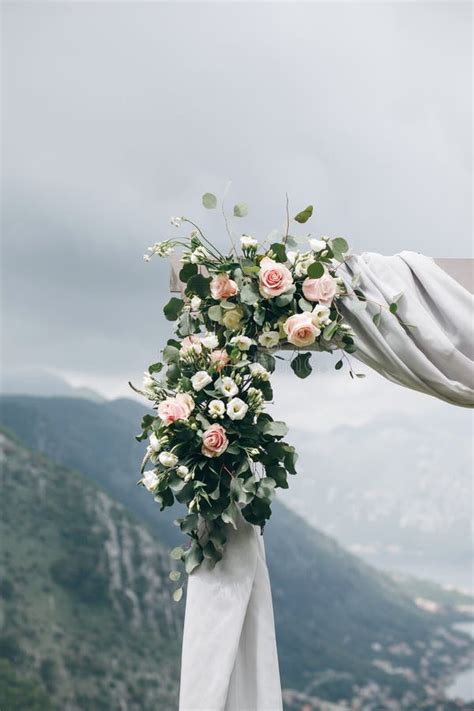 Beautiful Wedding Arch With Flowers Stock Photo Image Of Ceremony