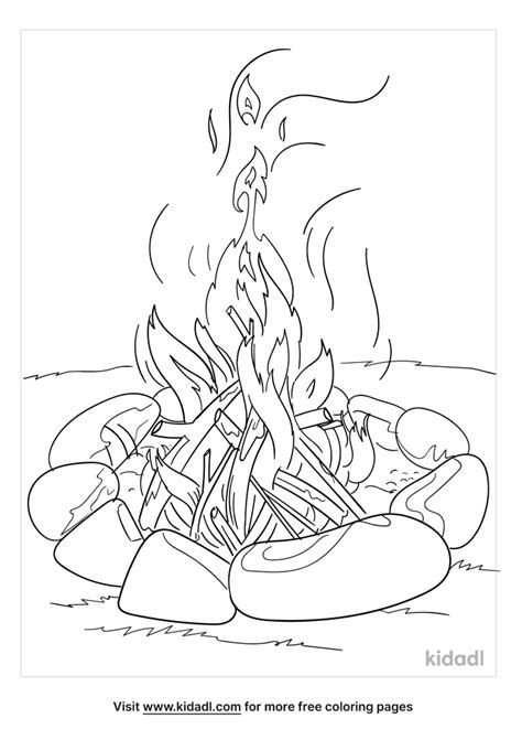 Detailed Campfire Coloring Page Free Outdoor Coloring Page Coloring Home