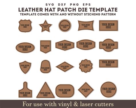 Leather Patch Svg 20 Set Leather Hat Patches Svg Leather Etsy
