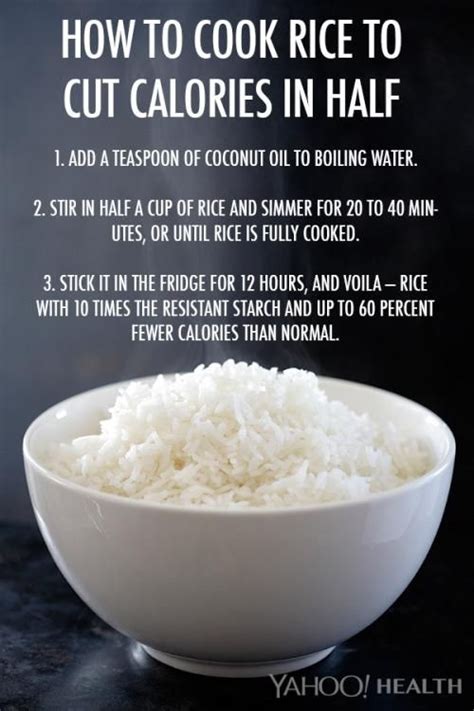 This reduces the caloric load from about 240 calories to about 211 to 216 calories per cup of cooked rice. One Weird Trick To Cut Rice Calories By Up To 60% - Fitneass