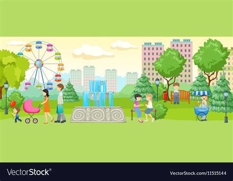Bad composition, on the other hand, is a deal breaker; City Park With People Composition Royalty Free Vector Image