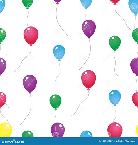 Colorful Balloons Seamless Pattern Stock Vector Illustration Of
