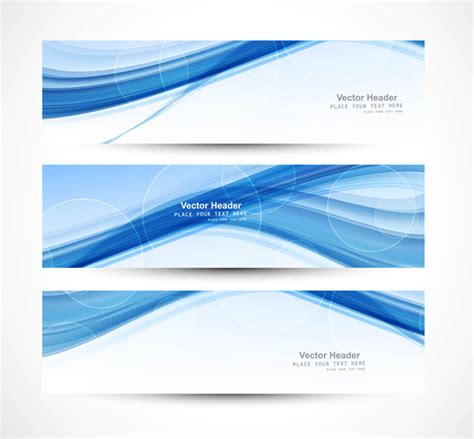 Abstract Vertical Header Blue Wave Vector Design Free Vector In