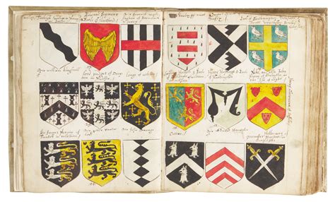 Heraldic Manuscript With C3700 Coloured Coats Of Arms 17th Century