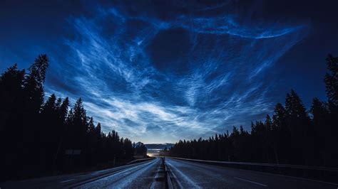 Stock Images Road Night Forest Sky 4k Stock Images 20331