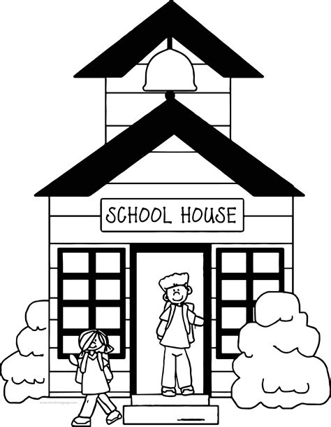 School Building Coloring Pages Sketch Coloring Page