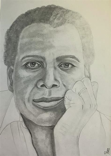 Sidney Poitier Drawing By Margot Stinton