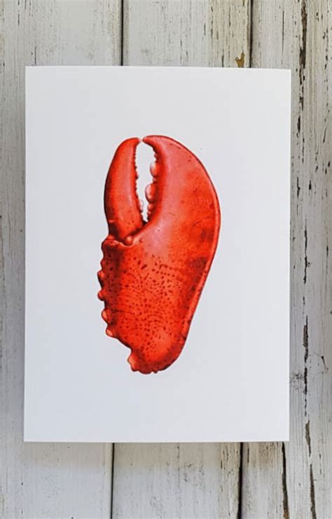 Lobster Print Lobster Claw Crustaceancore Maine Art Maine Etsy