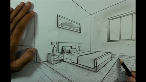 Interior How To Draw Bedroom In 2 Point Perspective For Beginner