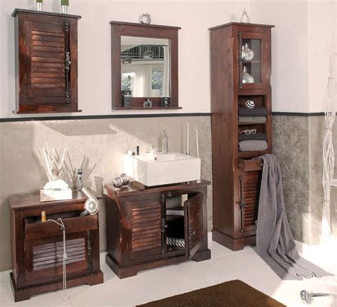 Badezimmer rustikal badezimmer möbel yoga zimmer schmaler schrank spiegel mit ablage schrank holz wohnkultur stile massiv möbel neues bad. Badezimmer SHUTTER im Kolonialstil - 5-teilig - 0 ...