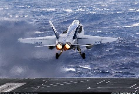 Note The Waves In The Background This Fa 18 Hornet Taking Off In A
