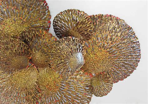 Gold And Red Iron Coral Wall Sculpture For Sale At 1stdibs