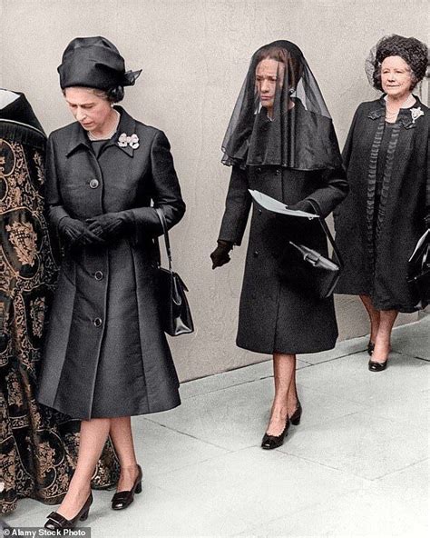 Stalwartly, though in frail health herself, queen elizabeth made the effort to leave sandringham by helicopter, and attend the funeral at st george's chapel. Her Majesty Queen Elizabeth II, Her Grace The Duchess of ...