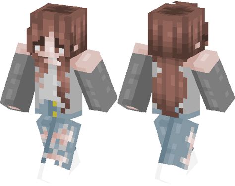 Minecraft Girl Skins Layout Brown Hair