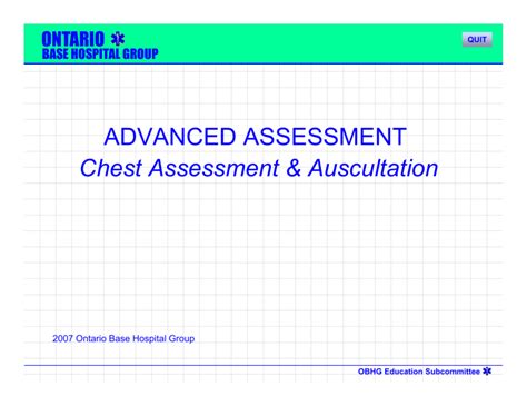 Advanced Assessment Chest Assessment And Auscultation