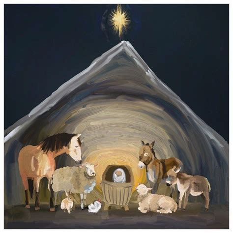 Holiday Collection Nativity Manger Wall Art Painting Acrylic