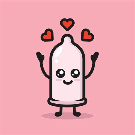 Cute Condom Mascot Love And Romance Theme 8629532 Vector Art At Vecteezy