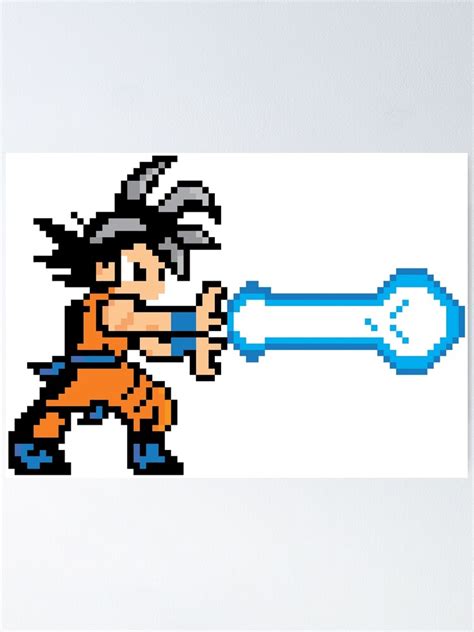 Pixel Art Version Of The Legendary Kamehameha Poster By Laboutiquejapin Redbubble