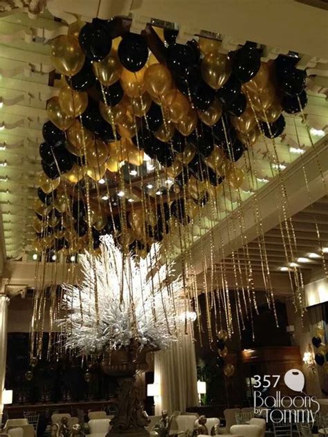 Black And Gold Balloon Ceiling Fill For New Years Eve Balloons By