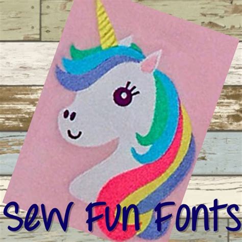 Unicorn Head Embroidery Design Sew Fun Fonts