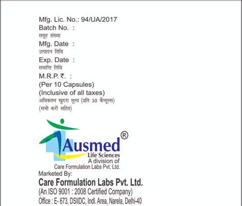 Tacrofast Tacrolimus Capsules IP 1mg Ausmed At Rs 405 Strip In New