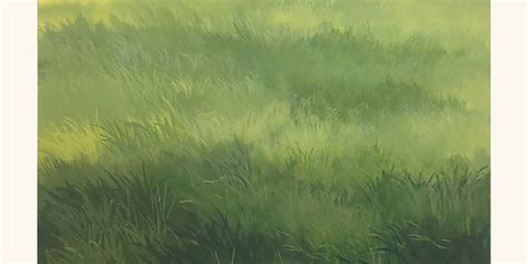 An Abstract Painting Of Green Grass In The Sun