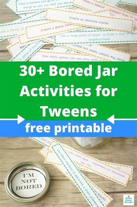 50 Im Bored Jar Activities For Tweens Free Printable Fun