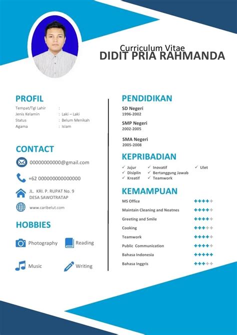 Contoh Cv Untuk Bidang Pertanahan Lengkap Contoh Cv Lamaran Kerja Hot