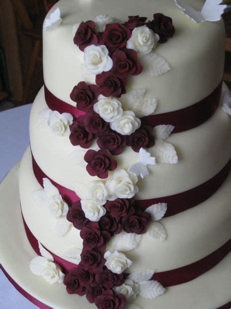 burgundy and white round layer wedding cake wedding cake roses wedding cakes maroon cool