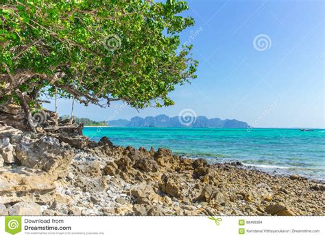 Island Beautiful Ocean Sea Beach Seascape Thailand Stock Photo
