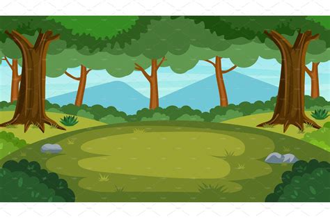 Cartoon Forest Background Illustrations ~ Creative Market