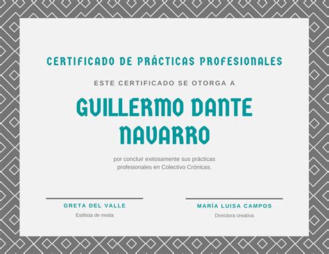 Plantillas Para Certificados De Prácticas Profesionales Canva