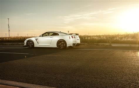 Wallpaper Road White Sunset Nissan White Nissan Gt R Gt R R35