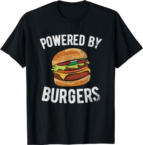 powered by burgers cheeseburger t shirt uk clothing