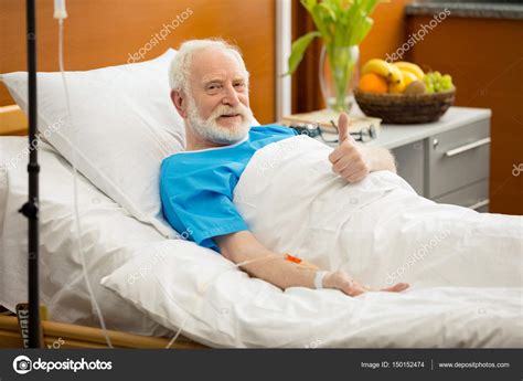 Senior Man In Hospital Bed — Stock Photo © Andreybezuglov 150152474