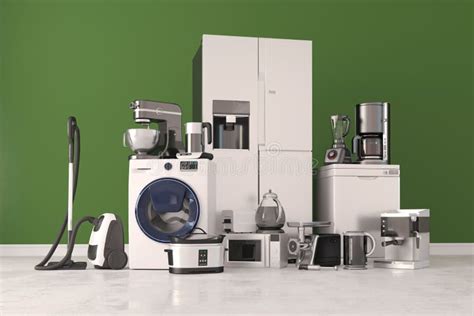3d Render Of Home Appliances Collection Stock Illustration