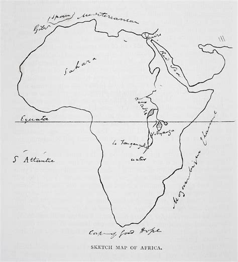 Africa Map Sketch Detailed Map Of Africa Continent In Black