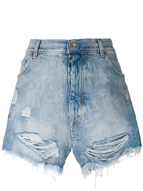 Unravel Project Unravelproject Cloth Distressed Denim Shorts