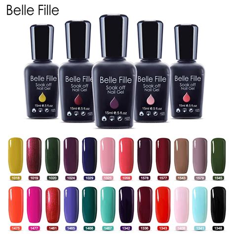 Belle Fille Pcs Nail Gel Polish Soak Off Nude Gel UV Lacquer Manicure Varnish UV Gel Nail