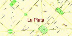 La Plata Argentina Map, Printable Vector exact detailed City Plan ...