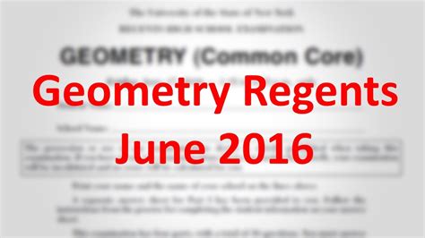 June Geometry Regents Exam Complete Answers Explanations YouTube