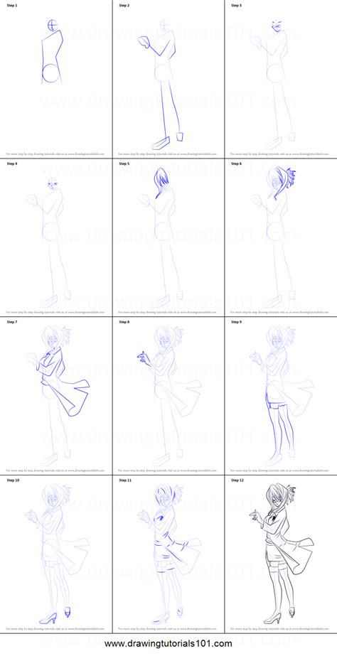 How To Draw Saiko Akamine From 11eyes Printable Step By Step Drawing
