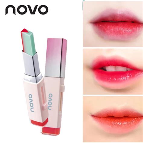 novo two tone gradient matte nude lipstick waterproof long lasting makeup moisturizing lip gloss