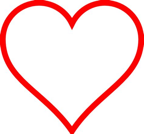 Outline Clipart Red Heart Outline Red Heart Transparent Free For