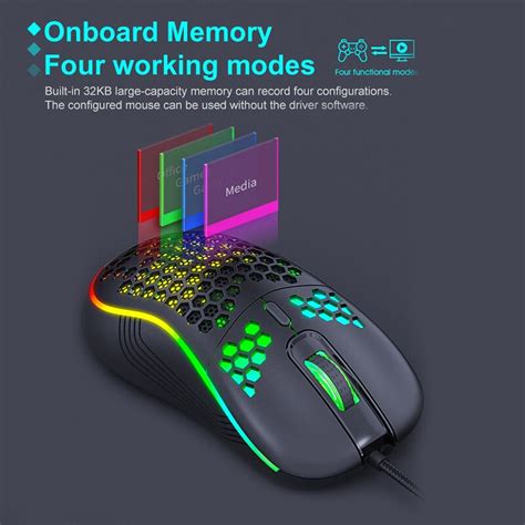 Imice T98 Rgb Usb Wired Gaming Mouse Lightweight Honeycomb Shell Ergon