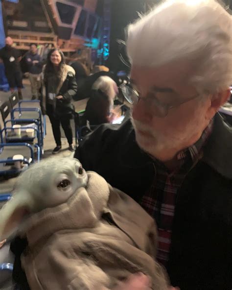 George Lucas Meets Baby Yoda In The Mandalorian Season 2 Set Photo
