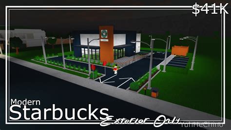 I Built A Modern Starbucks In Bloxburg Exterior Only Youtube